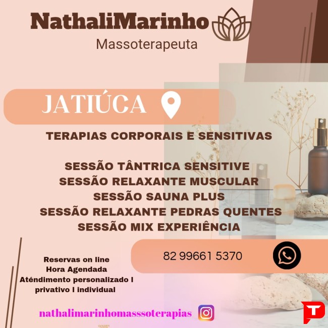 Nathali Marinho Massoterapeuta Massagem Maceió